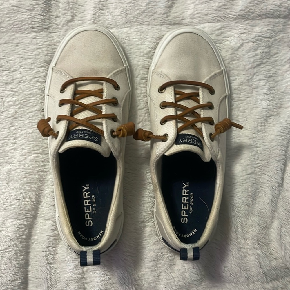 Sperry White and Brown Flats